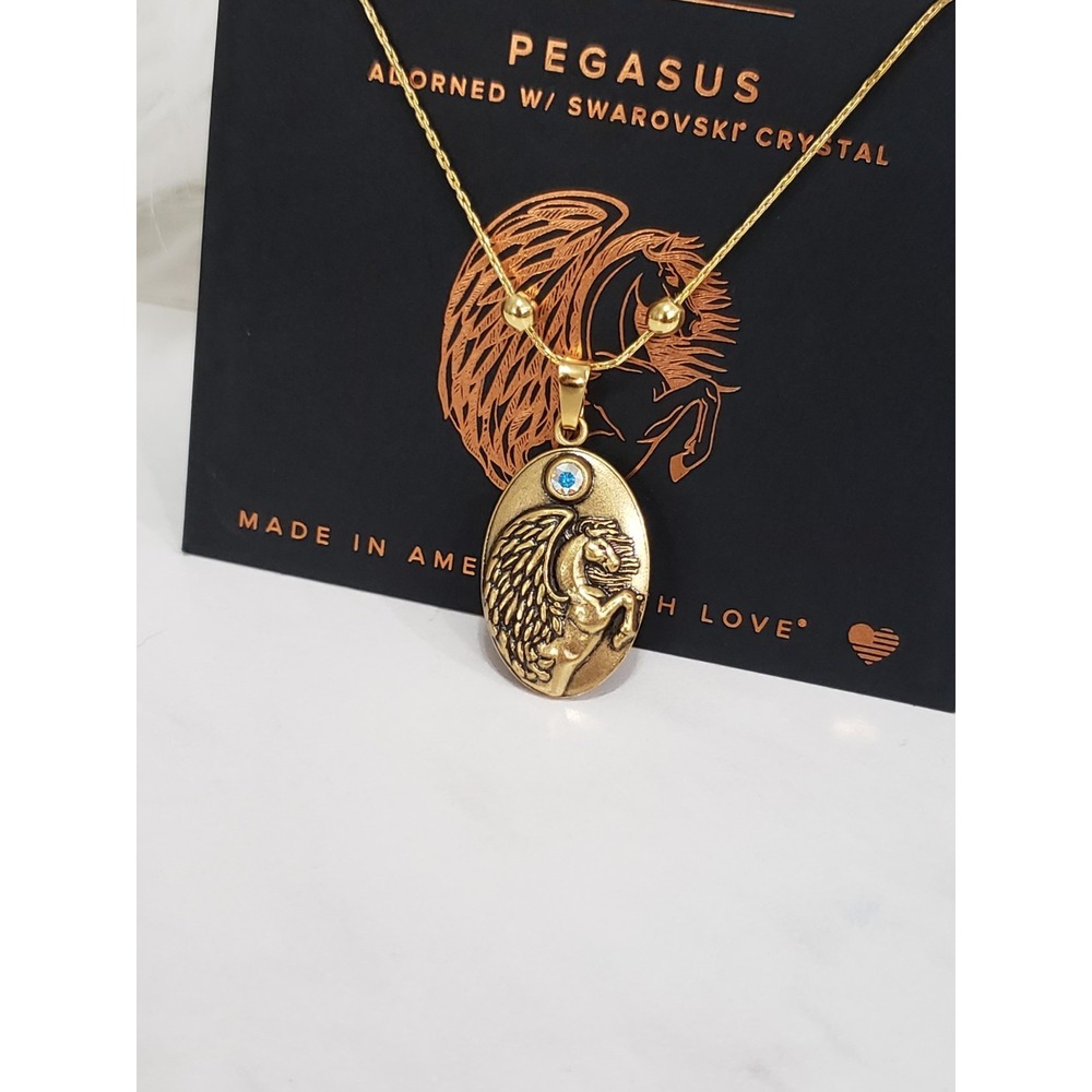NEW Alex And Ani Gold Pegasus Pendant On Gold Adjustable Chain